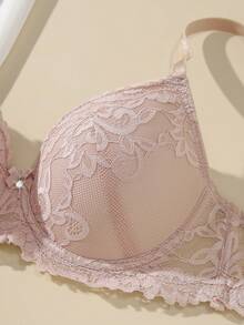 3pcs/Set Lace Women's Underwire Bra, Valentine's Day