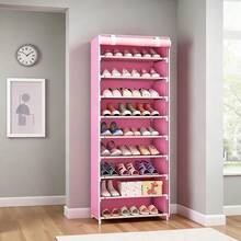 Muebles 10 Niveles Estante De Calzado Organizador Cubierta antipolvo Para Zapatero, Protector de 10 capas con cremallera para armario de zapatos, cubiertas de muebles para el hogar, cubierta Rectangular plegable Zapatero zapatera 10 Nivel de Zapatos de gabinete en Rack, Estante del Zapato de Lona Permanente del Organizador del almacenaje, for 30 Pares Zapatos con Prueba de Polvo Cubierta zapatera Zapatero - Rosa - Ver 1