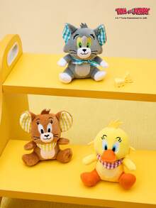 TOM & JERRY X Joivida Classic Jerry Plaid Series Plush Keychain - Adorable Mouse Design, Soft Fuzzy Pendant For Bags & Keys - Brown - View 7