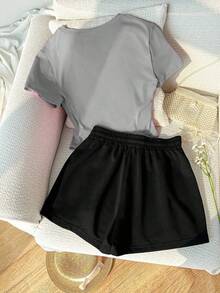 Women Two-Piece Outfits - Gray black - View 2