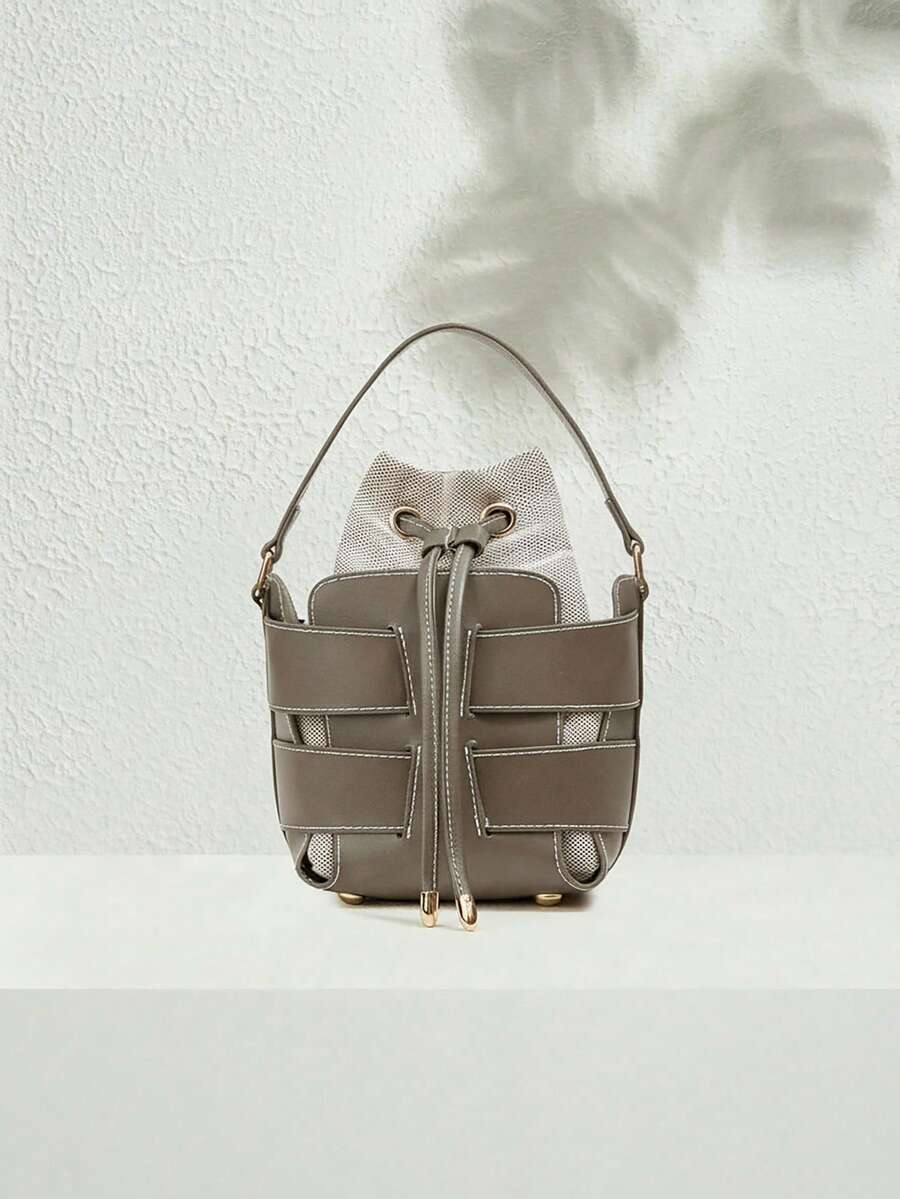 SHECARRY 1PC WOMEN'S FASHION 2 IN 1 SHOULDER & CROSSBODY BAG FOR COMMUTING & EVERYDAY USE - Grey - View 1