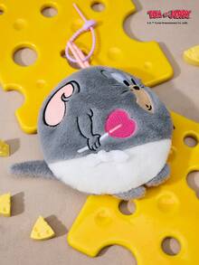 TOM & JERRY X Joivida 超可爱非毛绒填充圆形钥匙扣包挂饰 - 可爱卡通吊坠，柔软毛绒背包配件，甜美时尚包包和钥匙装饰品