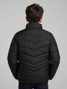 Chamarra escolar acolchada para niño – Abrigo cálido, ligero y duradero que garantiza comodidad todo el día - Negro - Ver 2