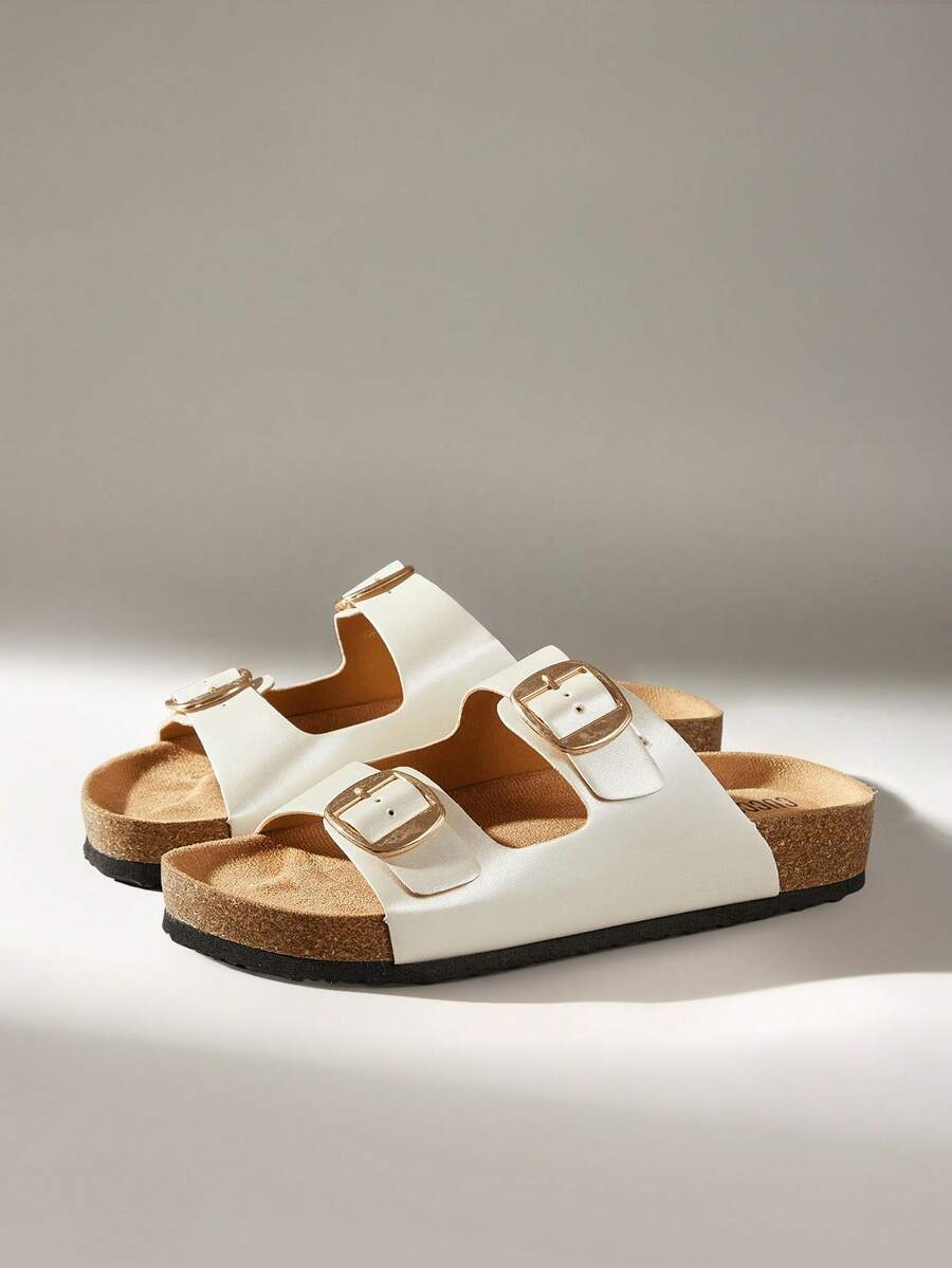 Solecia Sandal thời trang nữ, kiểu dáng tối giản và thoải mái, thích hợp đi biển và mặc hàng ngày trong dịp Giáng sinh. - trắng - Xem 1