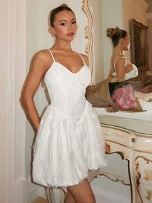 Glamine Charm Vestido de novia/fiesta de encaje blanco para mujer - Blanco - Ver 5