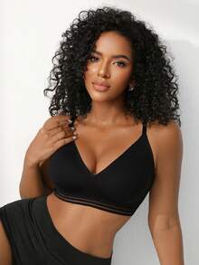 NudeFit 女士无缝舒适标准尺码内裤，纯色 - 黑色 - 查看 4