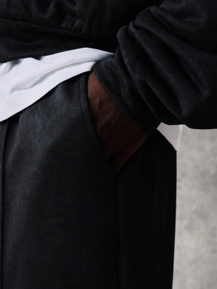 Washed Jogger Sweatpants With Elastic Cuffs