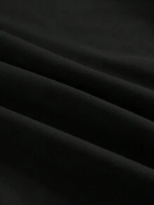 Playera de manga corta con cuello redondo, adornada con estampado, Navidad Moño - Negro - Ver 4