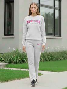 Conjunto Deportivo Mujer Sudadera + Pants Jogger Acampanado - Beis - Ver 1