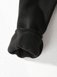 SHEIN Tween Girls' Casual Versatile Bow Print Crew Neck Sweatshirt, Autumn - Black - View 5