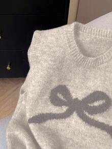 Franclia 2024 Autumn/Winter New Loose Bow Knitted Vest Sleeveless Sweater Top, Soft & Cozy - Multicolor - View 4