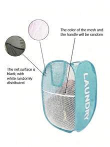 سلة غسيل قابلة للطي 1 قطعة، سلة تخزين الملابس، سلة الملابس القذرة، سلة غسيل، سلة تخزين الملابس القذرة في الحمام، سلة غسيل جديدة قابلة للطي وللفتح، سلة الملابس القذرة مع مقبض، سلة غسيل، سلة تخزين، سلة قابلة للطي - شبكة بيضاء متعددة الألوان - مشاهدة 19