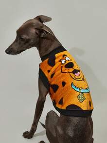 SCOOBY-DOO X SHEIN 1 Piece Of Cartoon Pattern Printed Pet Plush Vest, Cat Clothes, Dog Clothes, Size XXS-XXXXL, Extra Small, Extra Large, Dog.,Gift Ideas - 彩色 - 查看 4