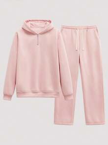 Open Phase 2件套男士秋冬休闲运动连帽运动服套装 - 淺粉色 - 查看 1