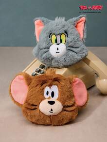 TOM & JERRY X Joivida 可爱毛绒杰瑞钥匙扣 - 萌萌的卡通猫钥匙圈挂件，柔软蓬松的背包配件，迷人的非毛绒填充挂袋，甜美时尚的包包和钥匙装饰品 - 棕色 - 查看 6