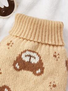 PETSIN 1 Suéter para mascotas con estampado de oso de pareja, ropa de invierno cálida para gatos y perros - Multicolor - Ver 5