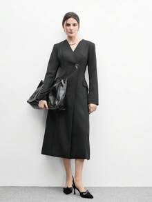 CUCCOO BIZCHIC Giày cao gót mũi nhọn đính nơ thanh lịch cho nữ - màu đen - Xem 4