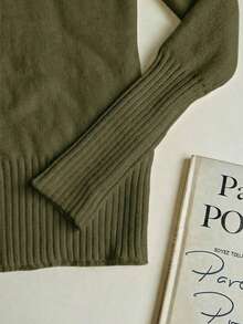 Franclia 时尚百搭高领厚款无缝修身长袖针织毛衣，百搭秋冬