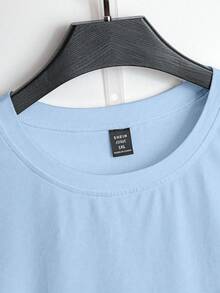 GlowEve CURVE Áo thun tay ngắn in họa tiết mùa hè cỡ lớn dành cho nữ - Màu xanh lam - Xem 4