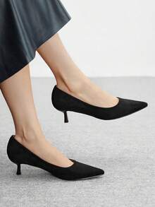 CUCCOO BIZCHIC Giày cao gót mũi nhọn thanh lịch dành cho nữ khi đi làm - màu đen - Xem 4
