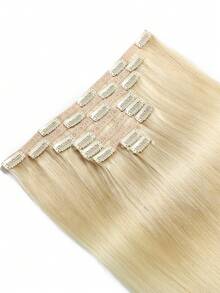 8 chiếc kẹp thẳng 613 tóc vàng nguyên chất tóc người kẹp tóc nối tóc kẹp tóc nối tóc vàng dệt tóc kẹp tóc màu vàng tóc nối tóc giả trang phục Halloween - S613 - Xem 8