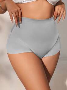 1 Quần short định hình nâng mông cạp cao liền mạch cho nữ, cỡ lớn - Xám - Xem 7