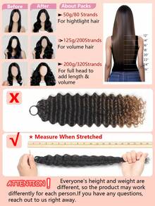 Boho Braids 100%真人发丝，深波浪羽毛线波西米亚风钩编发，真人发沙龙级丝滑无痕隐形接发，适合发量较少的女性，微环预编真人发接发 - SNATURAL/30 - 查看 9