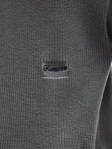 Maglione girocollo a costine SUMWON da uomo con logo frontale, casual, a maniche lunghe, oversize, in maglia grigia tinta unita per l'autunno e l'inverno - Grigio - Visualizzare 6