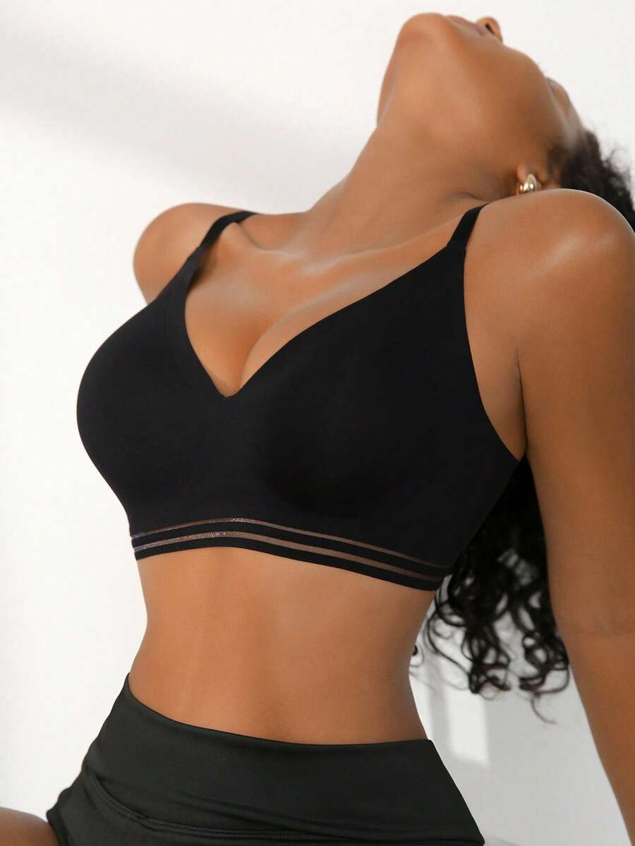 NudeFit 女士无缝舒适标准尺码内裤，纯色 - 黑色 - 查看 1