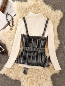 Franclia 女士新款格子图案背心