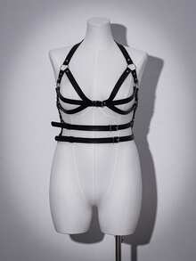 AltCore Plus Size Women's Sexy Lingerie With Round Ring Leather Decor