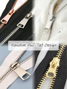 5条装单拉/双拉闭口金属拉链 #5，多种颜色可选，适用于服装裁剪和缝纫工艺 - 闭口设计，单拉/双拉黄铜拉链头，适用于夹克和手工艺品 - 黑色、金色、银灰色 - 5# 金屬 - 查看 14