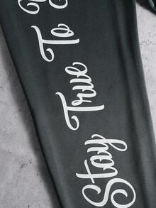 PAVTROS 字母印花弹力腰休闲运动裤 黑色图案运动裤 男士图案运动裤 男士字母印花弹力裤 男士宽松嘻哈运动裤 男士宽松运动裤 男士字母印花裤 黑色运动裤 - 深灰色 - 查看 7