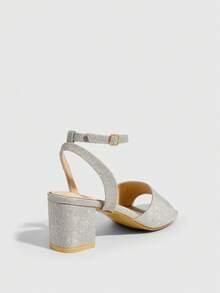 CUCCOO SZL 方头优雅夏季时尚高跟凉鞋 - 銀色 - 查看 3