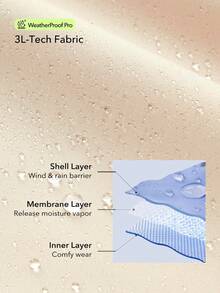 OutZeal Ski Jacket Women Shell Jacket Thermal Clothes Winter Skiing Camping Quilted Lined Water-Resistant Adjustable Belt With Zip Pockets - Khaki - View 6