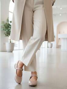 Zapatos tipo Mary Jane Mujer Modernos Casual Elegantes Comodos Ajustables - Patent Baby Pink - Ver 2