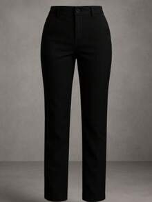 Pantalón de vestir casual recto negro - negro - Ver 4