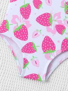 SHEIN 女童U领无袖夏季沙滩连体泳衣（随机印花）连体泳衣 女童泳衣 女童夏季连体泳衣套装 草莓 草莓泳衣 草莓泳装 粉色泳装 泳衣 女童泳衣 连体泳衣 女童泳衣 女童泳衣套装 粉色泳衣 女童水果图案泳衣 连体泳衣 - 粉色 - 查看 8