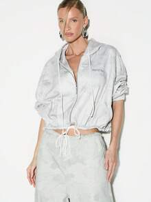 KIZN Áo hoodie ngụy trang cỡ lớn có mũ rút và khóa kéo phía trước cho phong cách đường phố thường ngày mùa thu đông - Nhiều màu - Xem 1