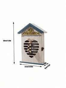 Joivida 1pc Mediterranean-Style House Key Box, Key Box Storage Box, Creative Home Decoration, Wall-Mounted Wall, Table Decoration, Wooden Handicrafts, Key Storage, Living Room Decoration Valentine's Day Gift
