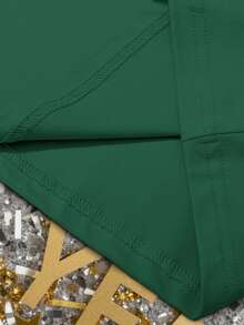 Manfinity Homme 1件男士休闲、日常、通勤、聚会、节日2026新年图案短袖T恤，男女通用 - 墨綠色 - 查看 5