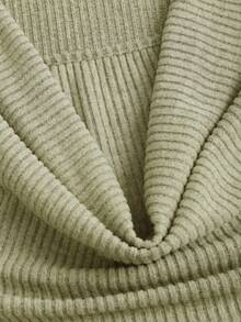 Sweetra 法式优雅复古风女士两件套，荷叶边领口设计，简约别致，修身直筒裤型，适合休闲、工作和日常穿着，秋冬季节必备。 - 綠色 - 查看 3