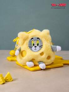 TOM & JERRY X Joivida Tom Cheese Design Mini Non-Plush Stuffed Hanging Bag – Cute And Fun Cartoon Purse