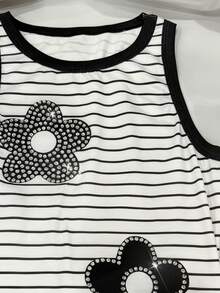 Resyla 新款条纹无袖背心，饰有水钻 - 彩色 - 查看 3