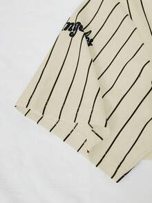 SHEIN ChillGRL 2pcs/Set Casual & Fashionable Teen GirlNumber Graphic V-Neck Short Sleeve Top And Wide Leg Sweatpants Set - Multicolor - View 4