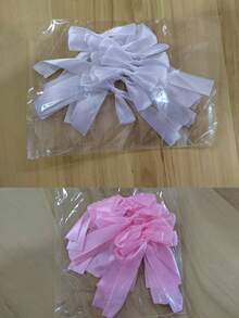 1pc Bow Streamer Backdrop Decoration Banner, Romantic Ballerina Princess Style Photo Props, Suitable For Valentine's Day, Single Lady Birthday Party, Wedding Bow Garland Streamer - Beige - View 11