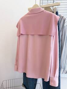 Resyla 女士简约刺绣长袖衬衫，粉色 - 粉色 - 查看 2