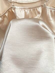 Franclia 女士纯色吊带无袖串珠吊带衫 - 黑與白 - 查看 3