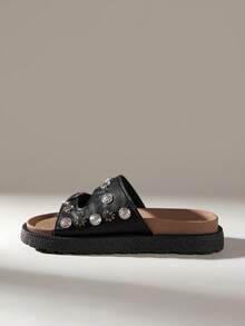 Solecia Women Flat Sandals Summer Casual Versatile - Black - View 3