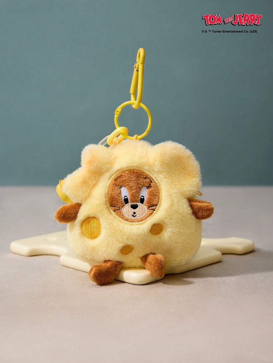 TOM & JERRY X Joivida 可爱的杰瑞奶酪图案迷你无绒毛挂包 – 可爱卡通钱包，情人节春夏风格 - 黃色 - 查看 1